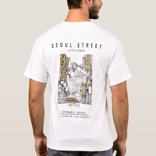 T-shirt Graphisme de la rue coréenne (Dos)