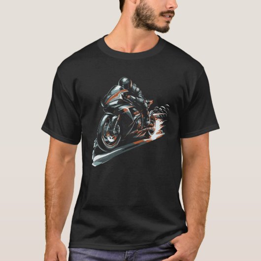 T-shirt Graphisme de moto de sport (Devant)