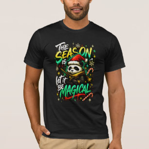 T-shirt Graphisme de Noël Samouraï Panda Street art de vac
