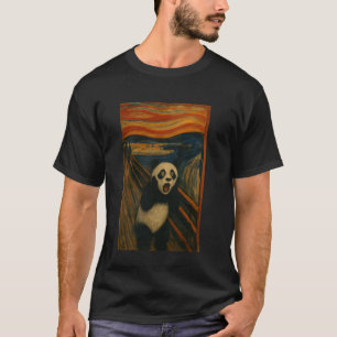 T-shirt Graphisme de parodie d'art de cri de panda drôle