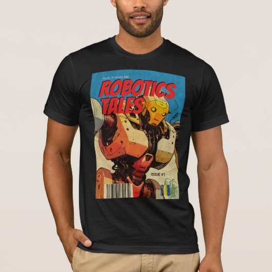 T-shirt Graphisme de robot de couverture de bande dessinée (Devant)