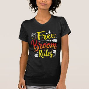 T-shirt Graphisme de sorcière de Halloween à balai gratuit