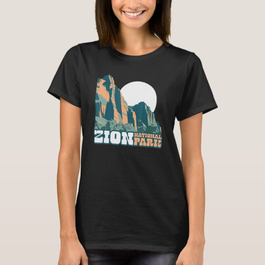T-shirt Graphisme de style affiche WPA du parc national de (Devant)