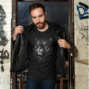 T-shirt Graphisme de tête de tigre artistique