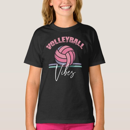 T-shirt Graphisme de vibrations de volley-ball (Devant)