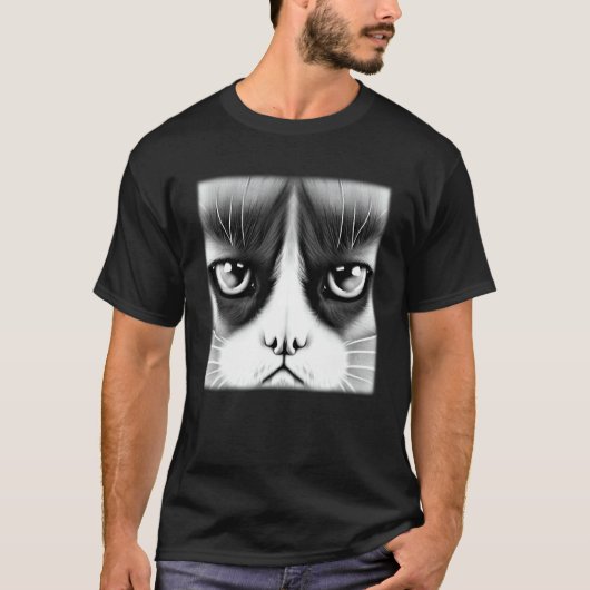 T-shirt Graphisme de visage de chat animal de compagnie (Devant)