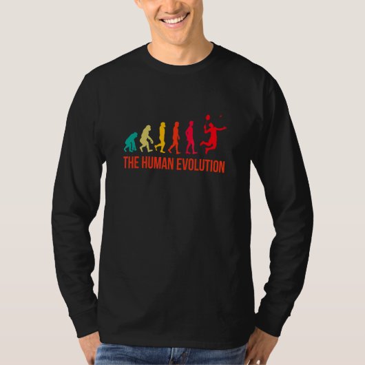 T-shirt Graphisme d'évolution Joueur de badminton Volant M (Devant)