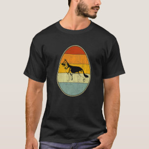 T-shirt Graphisme d'œuf de Pâques rétro Chien de berger al