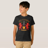 T-shirt Graphisme Double Lion Épée de la Maison GRYFFINDOR (Devant entier)
