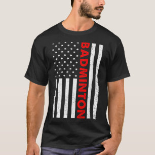 T-shirt Graphisme Drapeau États-Unis Badminton Joueur de B