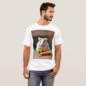 T-shirt Graphisme d'un adorable hamster mangeant une carot (Devant entier)