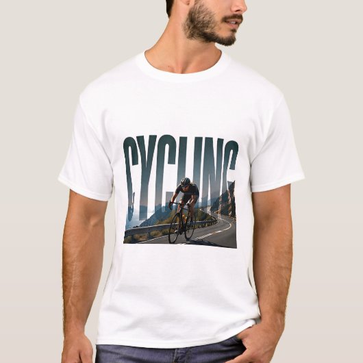 T-shirt Graphisme éditorial de cyclisme d'endurance (Devant)