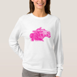 T-shirt Graphisme expressif de tête de cheval fou