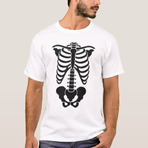 T-shirt Graphisme gothique de cage thoracique de squelette