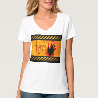 T-shirt graphisme Happy Halloween grinté de SlipperyJoe ja