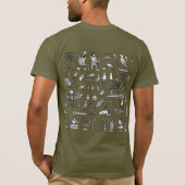 T-shirt Graphisme Hiéroglyphique de la Pyramide de l'Égypt (Dos)