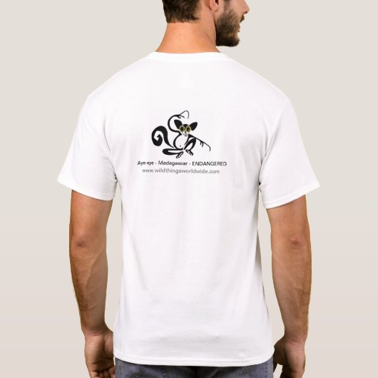T-shirt Graphisme J'aime Aye-ayes - Madagascar - Faune - (Dos)