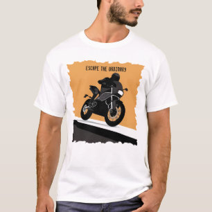 T-shirt Graphisme Orange Moto Pour Motards Et Cavaliers