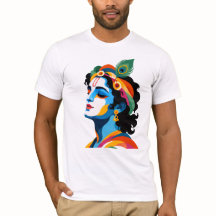 Graphisme Pop Art vibrant de Lord Krishna moderne