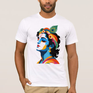 T-shirt Graphisme Pop Art vibrant de Lord Krishna moderne