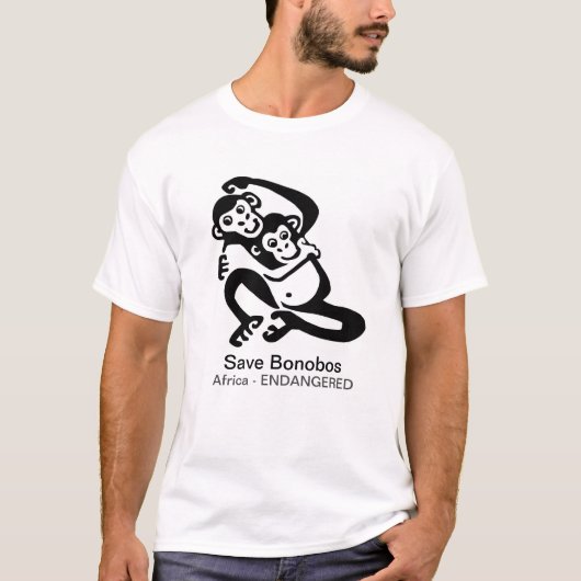 T-shirt Graphisme - Sauvez BONOBOS - Conservation de la fa (Devant)
