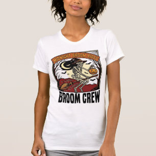T-shirt Graphisme sorcière squelette vintage balais Hallow