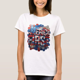 T-shirt Graphisme tendance argent AMÉRIQUE D'ABORD