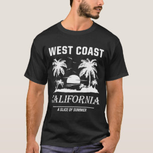 T-shirt Graphisme vintage de plage d'été de la côte ouest