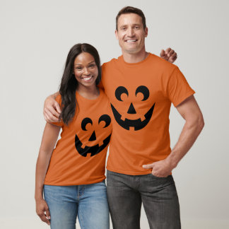 T-shirt Graphismes de visage de citrouille d'Halloween Scr