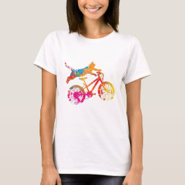 T-shirt Grappig chat op een verf fiets.