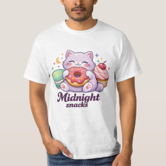 T-Shirt Grappige Kawaii Paarse Kat