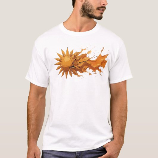 T-shirt Gras & Beau ABSTRAIT Style Déclaration Soleil (Devant)