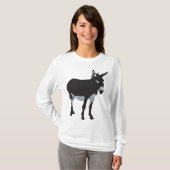 T-shirt Gras Donkey Silhouette ferme animal (Devant entier)
