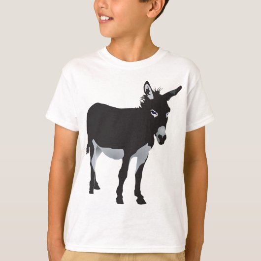 T-shirt Gras Donkey Silhouette ferme animal (Devant)