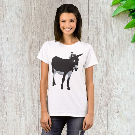 T-shirt Gras Donkey Silhouette ferme animal