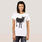 T-shirt Gras Donkey Silhouette ferme animal (Devant entier)