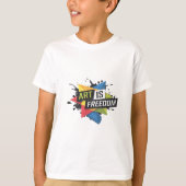 T-shirt Gras "L'art est la liberté" Design d'expression cr (Devant)