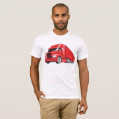 T-shirt Gras Red Semi-Truck Big Rig Trucker (Devant entier)