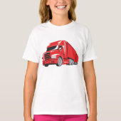 T-shirt Gras Red Semi-Truck Big Rig Trucker (Devant)