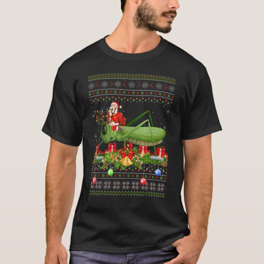T-shirt Grasshopper   Ugly Santa Riding Grasshopper Christ (Devant)