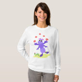 T-shirt Grasshopper violet Jongler amusant Créature (Devant entier)