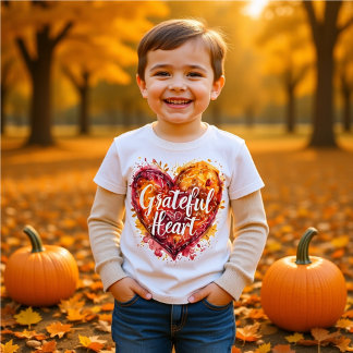 T-Shirt Grateful Heart Watercolor Calligraphy kids
