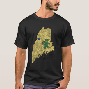 T-shirt Grateful Maine Distress Drapeau original Maine