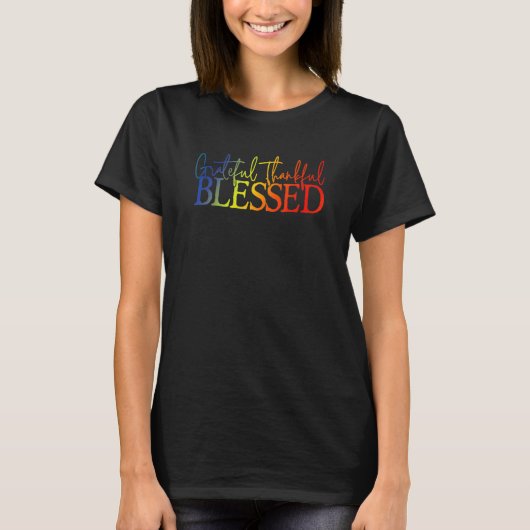 T-shirt Grateful Thankful Blessed Apparel (Devant)