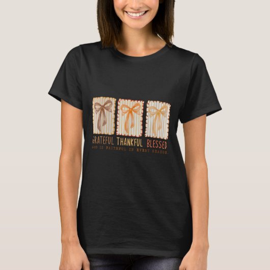 T-shirt Grateful Thankful Blessed Religious Christian (Devant)