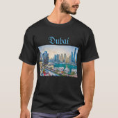 T-shirt gratte-ciel moderne de Dubaï Corniche (Devant)
