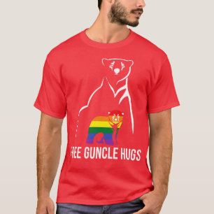 T-shirt Gratuit Guncle Hugs Gay pride LGBT Rainbow Men Gay
