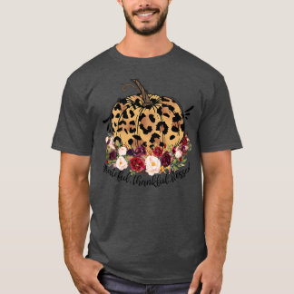 T-shirt Gratuit Merci Bienheureux Citrouille Leopard Chute