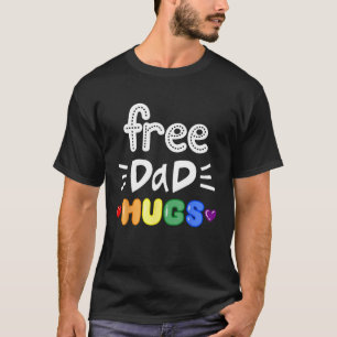 T-shirt Gratuit Papa Encarts LGBTQ Pride Rainbow Lesbian G