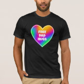 T-shirt Gratuit Papa Hugs Coeur arc-en-ciel (Devant)